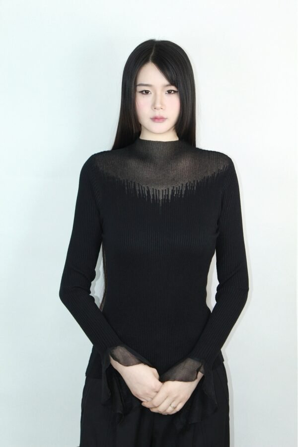 Bell-Sleeve Knitted Sweater - Image 2