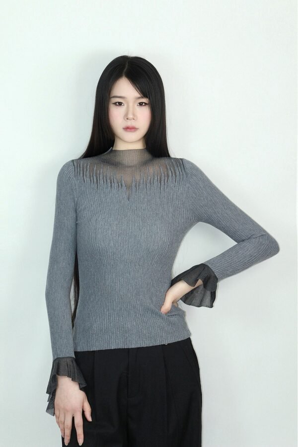 Bell-Sleeve Knitted Sweater - Image 7