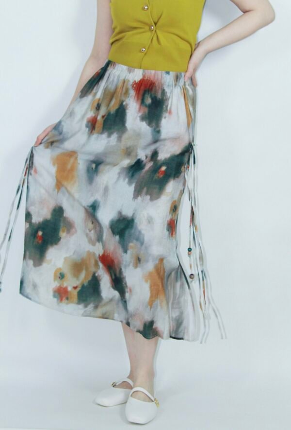 Drip-Dye Print Midi Skirt - Image 2