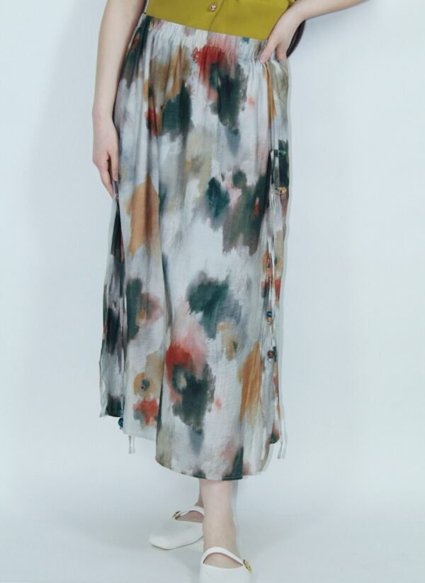 Drip-Dye Print Midi Skirt - Image 3