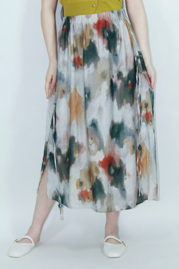 Drip-Dye Print Midi Skirt - Image 4
