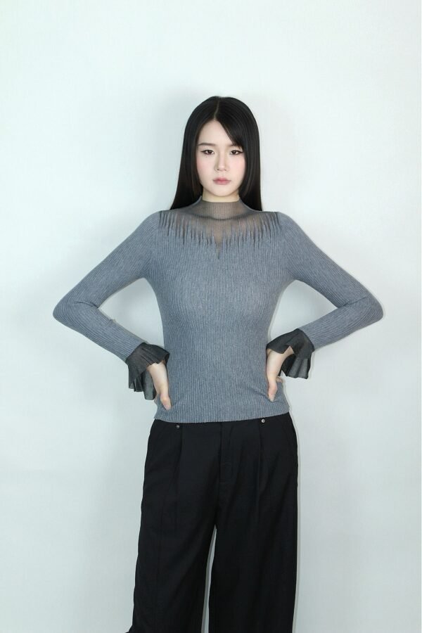 Bell-Sleeve Knitted Sweater - Image 6