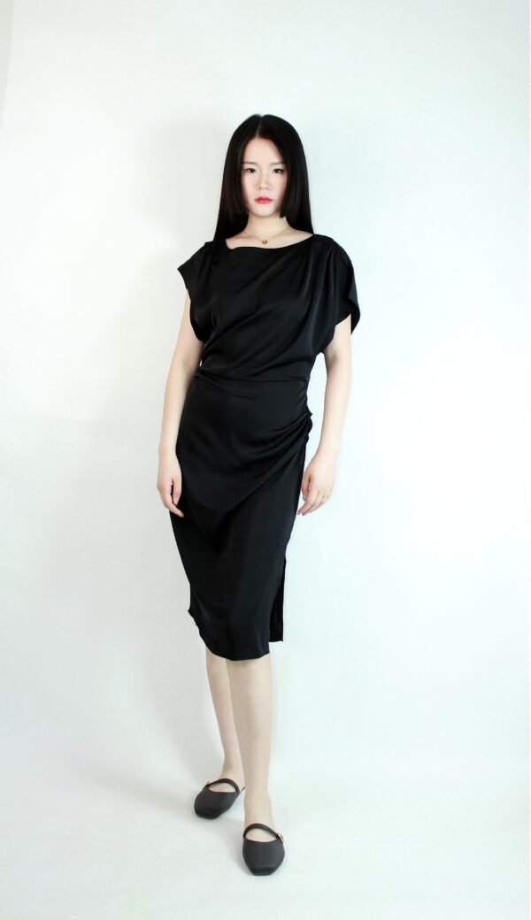Draped Satin Maxi Dress - Image 6