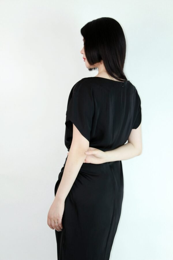 Draped Satin Maxi Dress - Image 7
