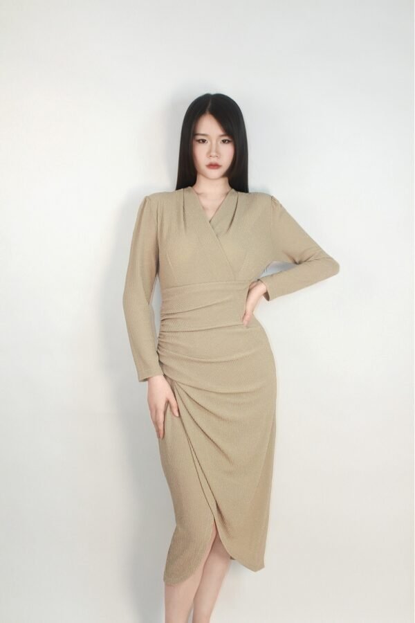 French-Style V-Neck Dress - Image 3