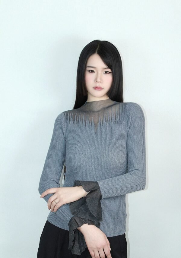 Bell-Sleeve Knitted Sweater - Image 5